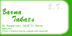 barna takats business card